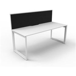 Rapidline Deluxe Infinity Desk Loop Leg Single Sided + Screen 1800Wx750Dx1200mmH White/White