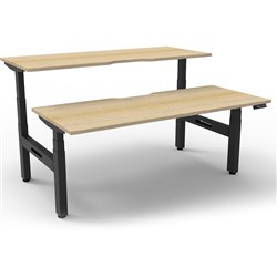 Rapidline Boost+ Back to Back Workstation 2 Person 1200W x 1500D x 1270mmH Oak/Black