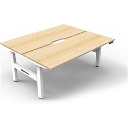 Rapidline Boost+ Back to Back Workstation 2 Person 1200W x 1500D x 1270mmH Oak/White