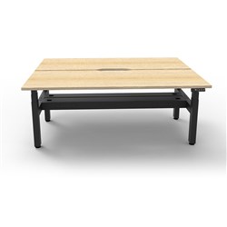 Rapidline Boost+ Back To Back Workstation + Cable Tray 2 Person 1500mmW Oak/Black
