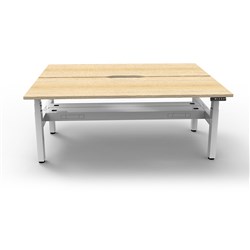 Rapidline Boost+ Back To Back Workstation + Cable Tray 2 Person 1500mmW Oak/White