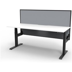 Rapidline Boost+ Single Sided Workstation + Screen 1800W x 750D x 1330mmH White/Black