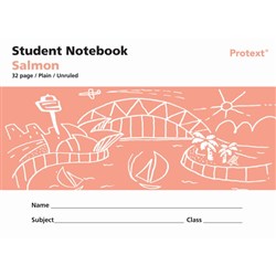 Protext Student Note Book 240 x 175mm Plain 32 Page Salmon