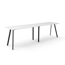 Rapidline Eternity High Bar Table 3600W x 900D x 1050mmH Natural White Top Black Frame