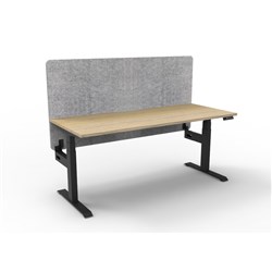 Rapidline Boost+ Single Sided Workstation + Grey Eco Screen 1500Wx750Dx620-1270mmH Oak/Blk