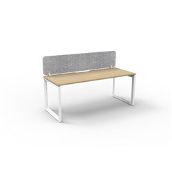 Rapidline Deluxe Infinity Desk Loop Leg Single Sided + Grey Eco Screen 1200Wx730mmH Oak/Wh