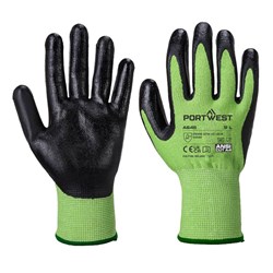Portwest Green Cut Nitrile Foam Gloves 2XL Green And Black
