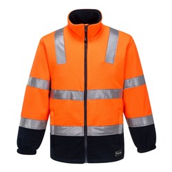Huski Convoy Hi-Vis Contrast Polar Fleece Jumper Extra Small Orange And Navy