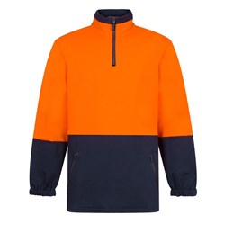 Portwest Hi-Vis Contrast 1/4 Zip Class D Brush Fleece Jumper XL Orange And Navy