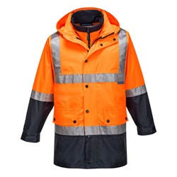 Portwest Eyre Hi-Vis 4-in-1 Contrast Jacket 4XL Orange And Navy