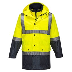 Portwest Eyre Hi-Vis 4-in-1 Contrast Jacket Small Yellow And Navy