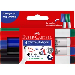 Faber-Castell Connector Whiteboard Marker Assorted Colours Pack of 4